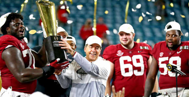 Alabama was the College Football Playoff national champion in 2020.